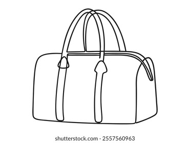 Continuous One-Line Drawing of a Travel Bag - Minimalist Luggage Art