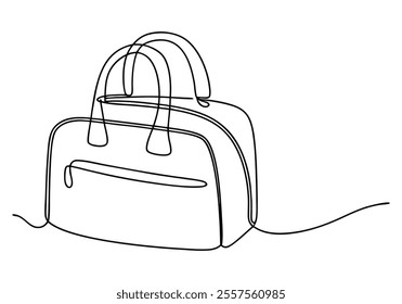 Continuous One-Line Drawing of a Travel Bag - Minimalist Luggage Art