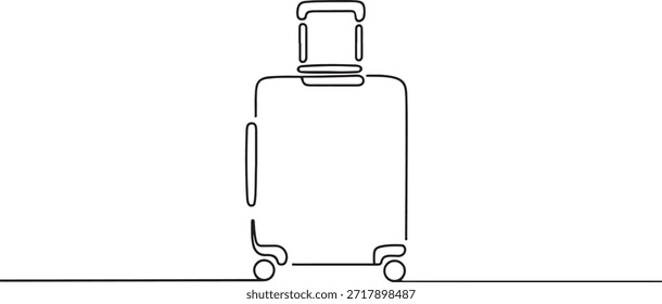 Kontinuierliche einzeilige Zeichnung einer Reisetasche - Minimalistische Gepäckkunst. einzeilige Symbolzeichnung

