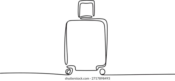 Continuous One-Line Drawing of a Travel Bag - Minimalist Luggage Art. one line Icon drawing
