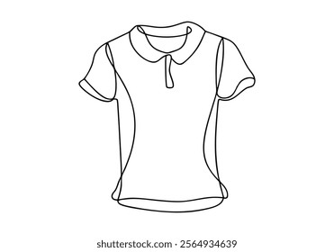 Continuous One-Line Drawing of a T-Shirt - Minimalist Fashion Illustration