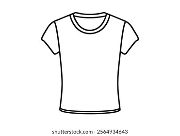 Continuous One-Line Drawing of a T-Shirt - Minimalist Fashion Illustration