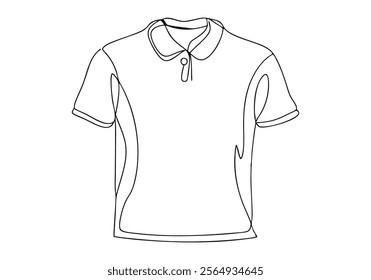 Continuous One-Line Drawing of a T-Shirt - Minimalist Fashion Illustration