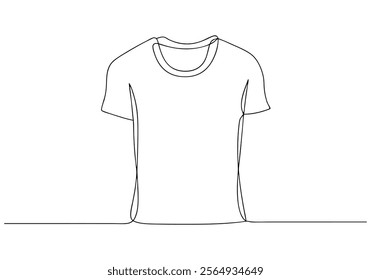 Continuous One-Line Drawing of a T-Shirt - Minimalist Fashion Illustration