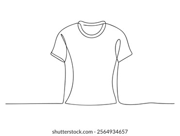 Continuous One-Line Drawing of a T-Shirt - Minimalist Fashion Illustration