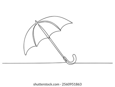 Continuous One-Line Drawing of an Umbrella - Minimalist Weather Art