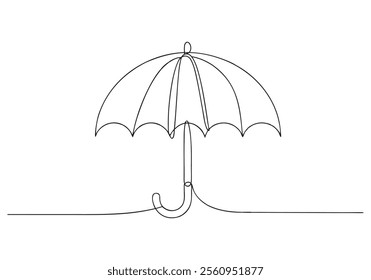 Continuous One-Line Drawing of an Umbrella - Minimalist Weather Art