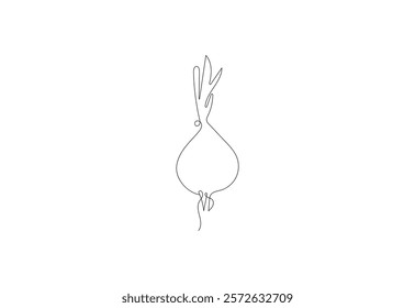 Continuous Onion One line art design, Vector design template