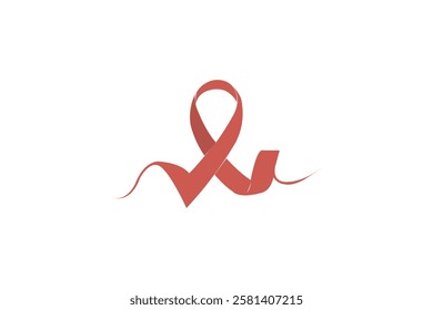 continuous online world aids  day red ribbon on white background 