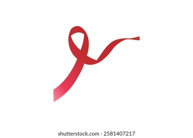 continuous online world aids  day red ribbon on white background 