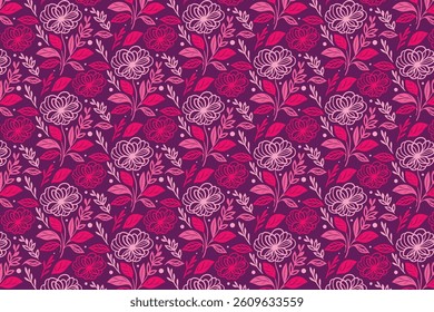 continuous outline flower and leaf pattern featuring modern one line rose design for stylish wrapping paper and textile use

