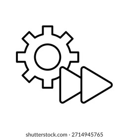 Ilustración vectorial continua de iconos de contorno