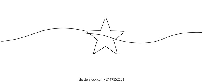 Continuous outline of a star icon. Single line editable star icon. Minimalistic vector drawing