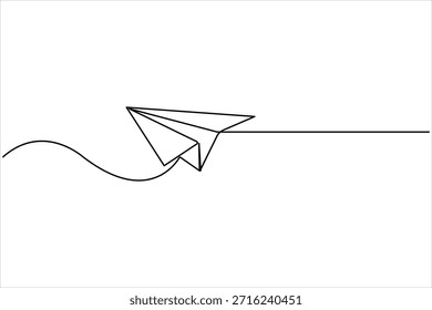 Desenho de uma linha de plano de papel contínuo da ilustração vetorial