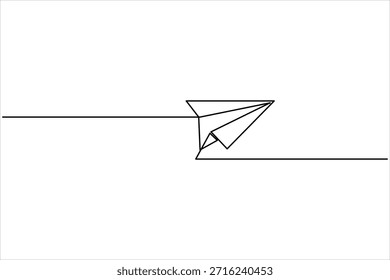 Desenho de uma linha de plano de papel contínuo da ilustração vetorial