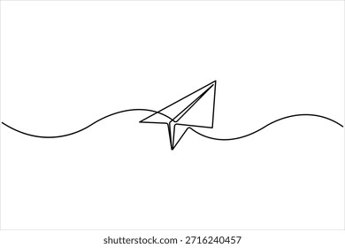 Desenho de uma linha de plano de papel contínuo da ilustração vetorial