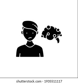 Continuous partial attention glyph icon. Simultaneously pay attention to several sources of information. Information overload concept.Filled flat sign. Isolated silhouette vector illustration