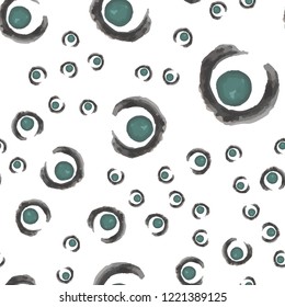 Continuous pattern is black and green colors. Vector. Perfect design for posters, cards, textile, web etc.