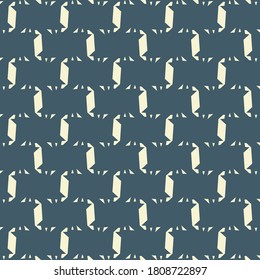 Continuous pattern with parallelograms and fragmented horizontal strips. Simple textile design.