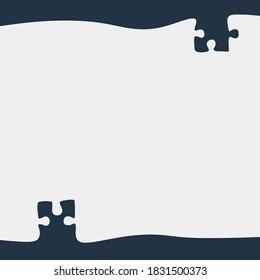 Continuous pieces of jigsaw on white background. EPS10 vector illustration for banner, template, poster, backdrop, web, app.