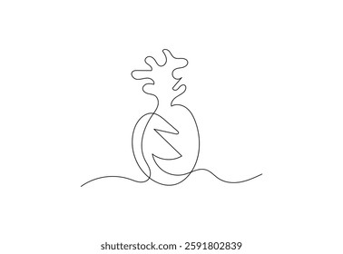Continuous Pineapple One line art design, Vector design template