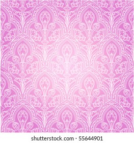continuous pink background with ornament in the Gothic style