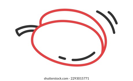 Continuous plum line art Colored lines of fruit design element. Vector illustration
