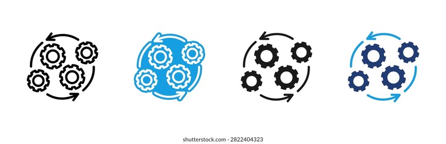 Continuous Process web icon multiple style collection