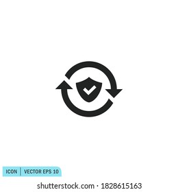 
Symbol für kontinuierlichen Schutz, einfache Design-Element-Logo-Vorlage