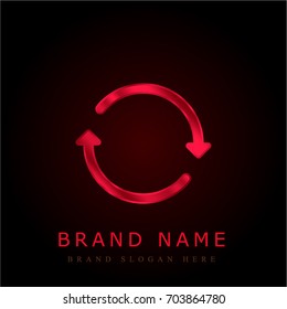 Continuous red chromium metallic logo