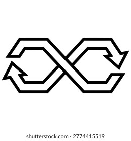 Continuous refresh or synchronization symbol with infinite continuous rotation