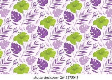 continuous rose and leaf pattern with modern seamless repetition designed for stylish women clothing, fabric production, and product packaging use

