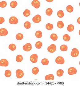 Continuous Seamless Pattern Abstract Dots Orange Color. Perfect for your design, textile, pattern fills, box, posters, cards, web page background etc. Pattern under the mask. Vector.