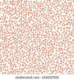 Continuous Seamless Pattern Circle of Orange color. Perfect for your design, textile, pattern fills, box, posters, cards, web page background etc. Pattern under the mask. Vector.