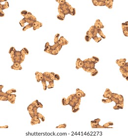 Continuous seamless pattern of cute bear illustrations,,