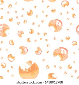 Continuous Seamless Pattern Figure Abstract Very soft orange color. Perfect for your design, textile, pattern fills, box, posters, cards, web page background etc. Pattern under the mask. Vector.