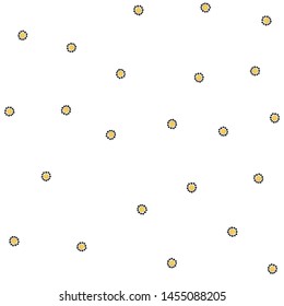 Continuous Seamless pattern Polka yellow color in a frame of a black circle. Perfect for your design, textile, pattern fills, box, posters, cards, etc. Pattern under the mask. Vector.