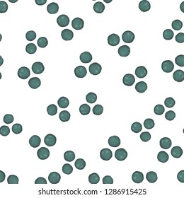 Continuous Seamless Pattern Triangle of Dots Mostly desaturated dark cyan. For your design, textile, pattern fills, box, posters, cards, web page background etc. Pattern under the mask. Vector.