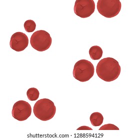 Continuous Seamless Pattern Triangle of Dots Moderate red. Use this Endless pattern for your design, textile,  pattern fills, posters, cards, web page background etc. Pattern under the mask. Vector.