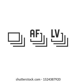 Continuous shooting icon set, burst shot symbol. Layers stack icon. Stock vector illustration isolated on white