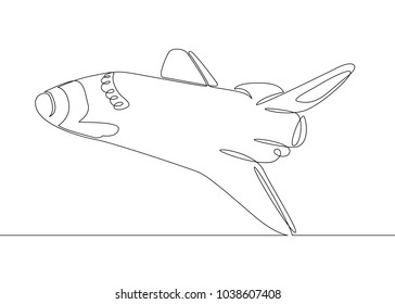 Continuous single drawn a line in space shuttle