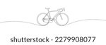Continuous single drawn one line classic bicycle. Line art.