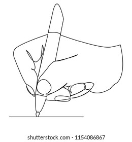 continuous single drawn one line pen in hand hand-drawn picture silhouette line art. doodle. pen in hand
