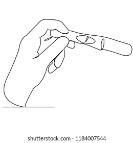 continuous single drawn one line hand with dough for pregnancy hand-drawn picture silhouette. Line art