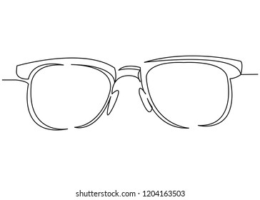 continuous single drawn one line sunglasses hand-drawn picture silhouette. Line art. doodle