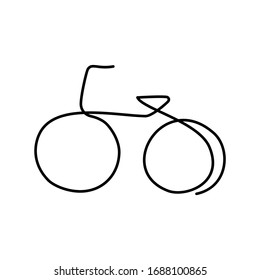 Continuous single drawn one line classic bicycle. Line art