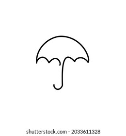 continuous single drawn one line umbrella for rain hand-drawn picture silhouette. Line art. sun protection umbrella.
