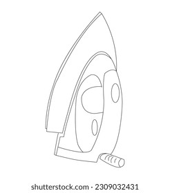 continuous single drawn one line iron hand-drawn picture silhouette. Line art. doodle
