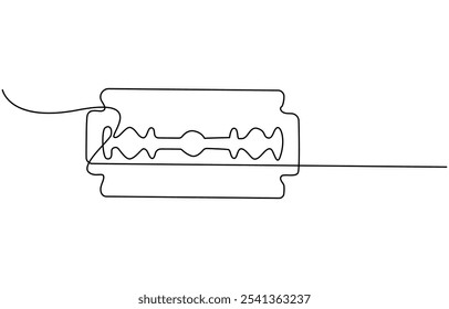 durchgehende einzelne gezeichnet ein Linie Rasierer handgezeichnete Bild Silhouette. Line Art Schneiden Klinge Rasierer, Kontinuierliche Linie Zeichnung von Rasierapparat Single Line Art