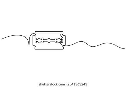 durchgehende einzelne gezeichnet ein Linie Rasierer handgezeichnete Bild Silhouette. Line Art Schneiden Klinge Rasierer, Kontinuierliche Linie Zeichnung von Rasierapparat Single Line Art